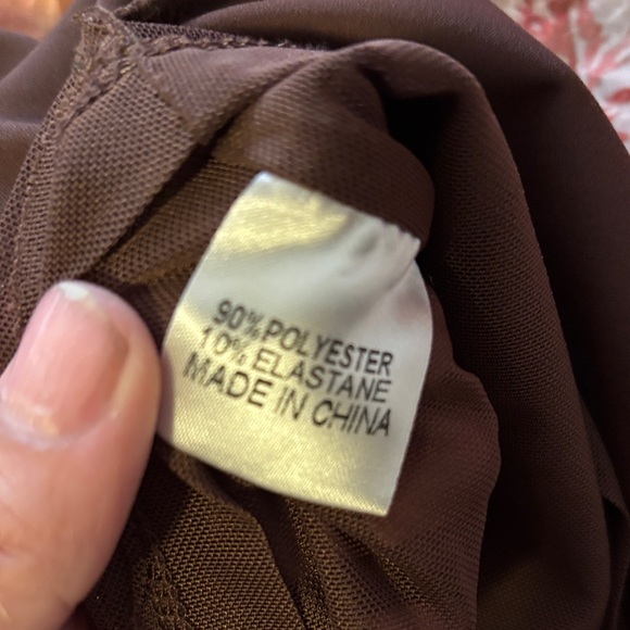 White Fox Brown Mini Dress with built in slip and zipper closure, Size Small - Picture 11 of 13